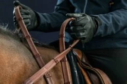 Dy'on D Collection Fancy Stitch Rubber Reins W/ 7 Leather Loops